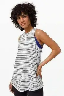 Lululemon All Tied Up Tank Open Back Stripe Womens Athletic Top Size 4