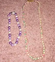 Pearl necklaces colorful