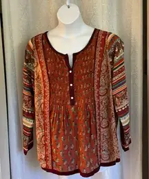 Lucky Brand  BOHO PEASANT TOP Sz: 1X