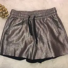 WIYA metallic silver lavender‎ drawstring shorts