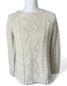 Ami Dans La Rue tan Cable Knit Sweater cream preppy Normcore fisherman neutral