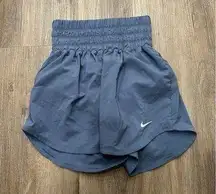 Nike One Women's Dri-FIT Ultra High-Waisted 3" Brief-Lined Shorts Gray Size S