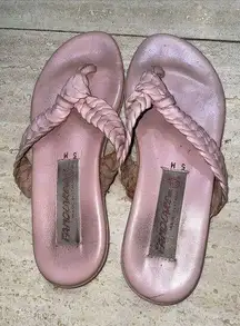 Vintage Famolare Pink Thong Sandal Leather Uppers  Rubber‎ Sole 5 M