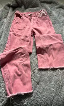 Pink Straight Leg Jeans