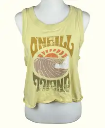 O'Neill Yellow Relaxed Fit Graphic Logo Muscle Tee Top Women’s Medium Surf Tank
