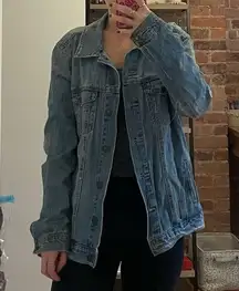 Oversized denim distressed jacket