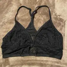 Aerie Black Lace Longline Racerback Bralette Size Small