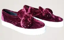Rebecca minkoff velvet burgundy stacey sneakers