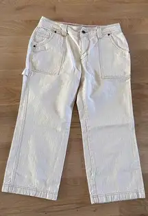 Tommy Hilfiger cropped carpenter pants cream size 6