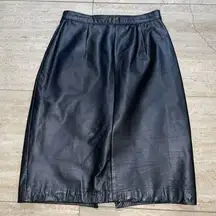 Brass Plum Skirt Nordstrom  Black Genuine Leather womans‎ Sz 3