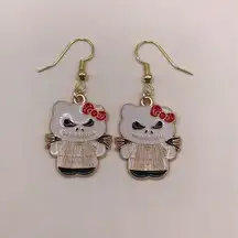 Hello Kitty Halloween Costume Skellington Charm Earrings