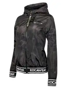 NWT Rocawear Logo Hooded Jacket Camo Black/Green Sz Medium