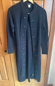 Venus Long Duster Cardigan Sweater Size Small Gold Button Captain Military