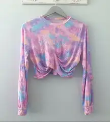 LoveShackFancy x Beach Riot Long Sleeve Tie Dye Crop Top