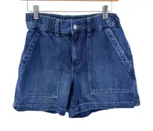 Gap 4" High Rise SuperSoft Denim Utility Shorts Size XS
