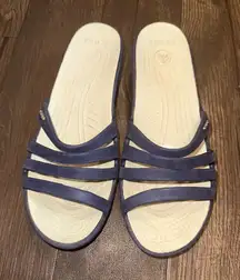 Crocs rubber washable nursing ortho navy 9 wedge sandals