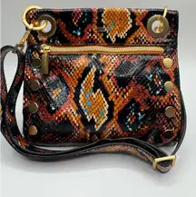 Hammit Tony Small Leather Crossbody Botanical Snake EUC