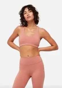 MATE the Label NWT XS Organic Stretch Sports Bra & Leggings Set Bloom Dark Pink