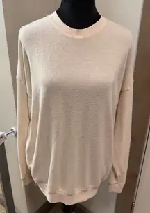 alo Yoga Soho Pullover Crewneck Sweatshirt Oversized Ivory Off White Cream S