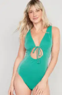 NWT! Sparkly Green Disco Swimsuit•Sz L