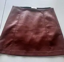 Babaton Burgundy Mini Skirt