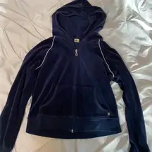 blue velvet zip up jacket