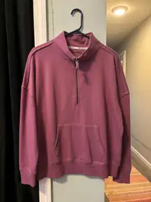 berry pink quarter zip sweatshirt 