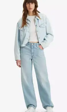 Levi's Premium Women's Baggy Dad Jeans 30x30 Pick Sides Light Wash