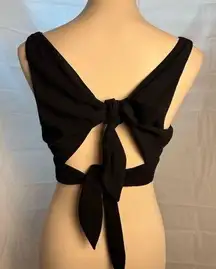 Silence + Noise Black Fitted Sleeveless Crop Tank Top