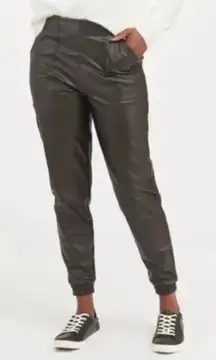 Spanx Leather Like Jogger Noir Black Size‎ XS Women NWT