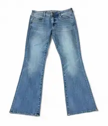 NEW American Eagle Kick Boot Jeans Stretch X Women's Size 12 Blue Denim