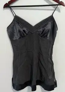 DKNY Y2K Dark Gray Silk Camisole Babydoll Top Women’s Size 8