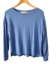 Loft  blue drop shoulder long sleeved top