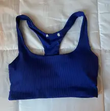 Ribbed Blue Sports Bra