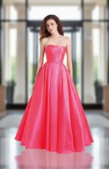 MADISON JAMES‎ 20323 Coral A-line  Full Skirt Formal Size 6 Coral