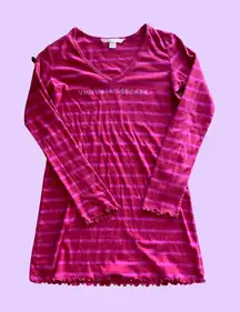 Vintage y2k Victoria's Secret Women Pink Long Sleeve T-Shirt Dress 🔥