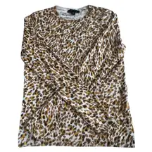 Ann Taylor Women's XXS Leopard Print Crewneck Sweater 100%‎ Cotton