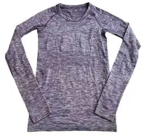 Lululemon Swiftly Tech Long Sleeve Crew Size 4 Space Dye Heathered Purple Fog