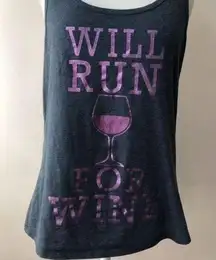 Chin Up Will Run For Wine Racerback Tank