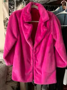 Faux Fur Pink Coat