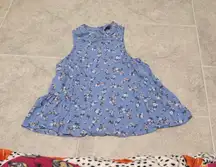 Floral Blue Sleeveless Top