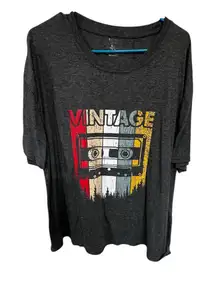 Vintage Cassette Graphic Tee - Black