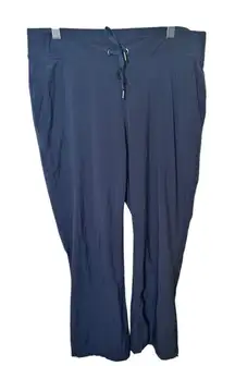 Athleta Navy Blue‎ Lined Boot Cut Draw String Size 10 Windbreaker Comfy Pull On