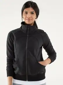 Lululemon Gray Black Full Zip High Neck‎ Athletic Blissed Jacket S/M