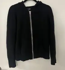 Bloomgdale’s 100% Black Cashmere Hoodie Medium