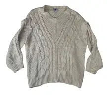 Like Love size small cream sweater knit ruffle casual cute