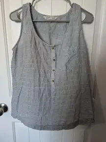 Woolrich Cotton Striped Tank Top Medium Blue/White