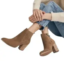 Blondo Waterproof Brown Nubuck Leather Noa Booties Boots Shoes size 9