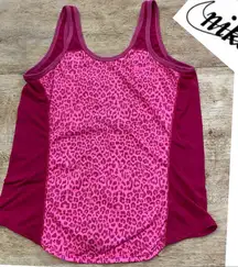 Nike Dri Fit‎ Women’s Size Medium Pink Cheetah Print Athletic Tank