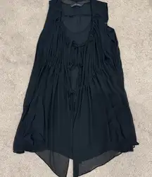 Extreme cool girl black tie up slouchy relaxed dress from Zara - medium - chic